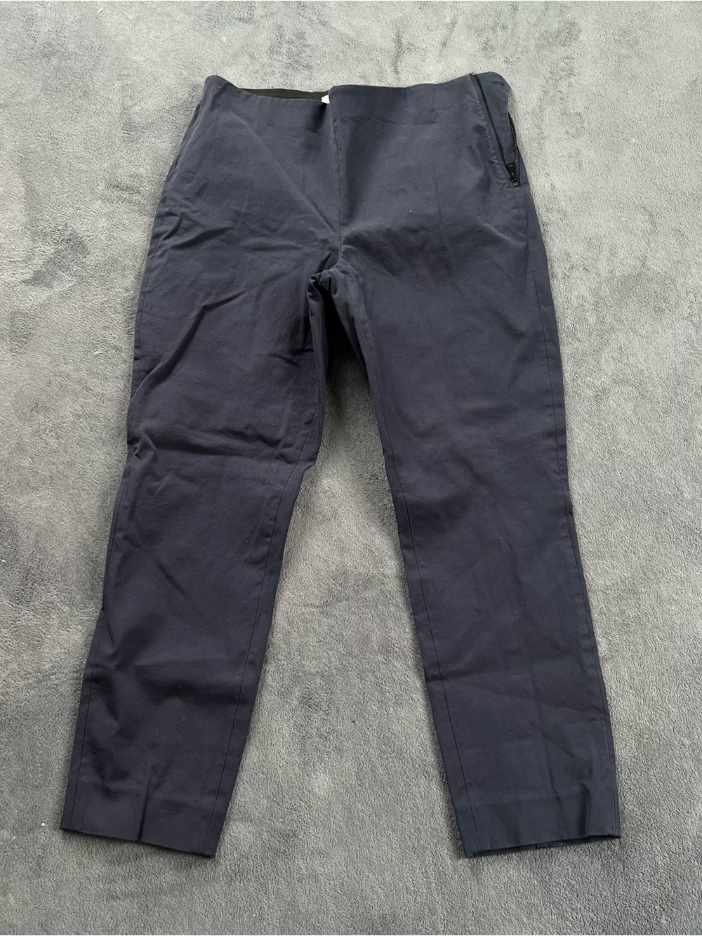Everlane Womens Navy Blue The Street Ankle Pant Zip Stretch Trousers Size 10